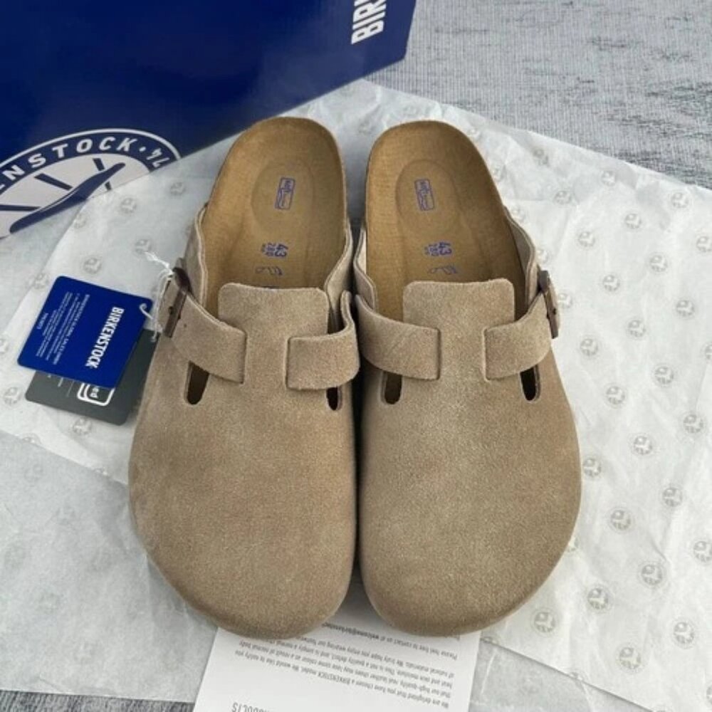 Birkenstock - Boston Soft Footbed Clogs - Men's - Taupe Suede